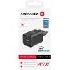 Swissten kelioninis įkroviklis GaN USB-C / PD USB-A / 18W QC / 45W