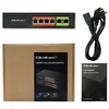 Šakotuvas „Qoltec 52289“ GREITO Ethernet PoE komutatorius | 4x RJ45 PoE | 2x RJ45 Uplink | 65 W | 10/100 Mb/s