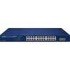Šakotuvas PLANET 24 prievadų 10/100/1000T 802.3at PoE + 2 prievadų 1000X SFP Web Smart E