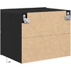 Sieninis naktinis staliukas 2 pcs juoda ąžuolo 50 x 39 x 41 cm