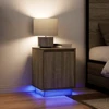 naktinė spintelė su LED lemputėmis Sonoma ąžuolas 38x34x50 cm