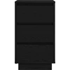Spintelė prie lovos su LED lemputėmis Juoda 38x34x65 cm