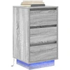 naktinė spintelė su LED lemputėmis Pilka Sonoma 38x34x65 cm