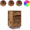 Spintelė prie lovos su LED lemputėmis Old Wood 38x34x65 cm