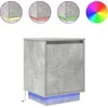 naktinė spintelė su LED lemputėmis Betoninė pilka 38x34x50 cm