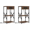 Šalia lovos spintelė 2 pcs Rudas ąžuolas 41 x 31 x 76 cm