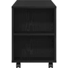 TV staliukas TV spintelė su ratukais, juodas ąžuolas, 102x34,5x43cm, mediena