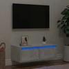 TV staliukas TV spintelė su LED apšvietimu, betono pilka, 75x35,5x25 cm