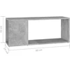 TV staliukas Televizoriaus spintelė, betono pilkos spalvos, 80x24x32cm, MDP