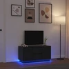 TV staliukas Televizoriaus spintelė su LED apšvietimu, juoda, 100x41x50 cm