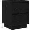 Spintelės prie lovos su LED lemputėmis 2 vnt Juodos 38x34x50 cm