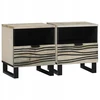 Šalia lovos spintelė 2 pcs Balta ir juoda 40 x 33 x 46 cm