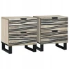Šalia lovos spintelė 2 pcs Balta ir juoda 40 x 33 x 46 cm