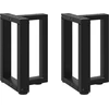 Kavos staliuko kojelės, T formos, 2 vnt., juodos, 28x25x(42-43) cm, plienas