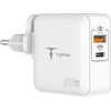 Tinklo įkroviklis T-PHOX MEGA T-PP09 GAN PD 65W USB/USB-C baltos spalvos