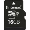 Atminties kortelė „Intenso Micro SDHC“ 16 GB 10 klasės UHS-I U1 našumas
