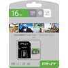 Atminties kortelė Tab PNY Elite Micro SDHC 16 GB klasė 10 UHL- / U1 A1 V10 (P- SD16GU1100EL- GE)