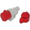 Tarel Fiksuotas montavimo lizdas 32A 400V raudonas 3P + N + Z IP44 (EX- TGN- 127)