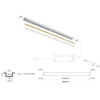 Led Line Prime LED profilio komplektas, 3m, įleidžiamas, juodas, su baltu dangteliu ir aklėmis