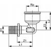 Tece Pereinamasis kelio 90 ° 20mm x 3 / 4 "žalvaris (708002)