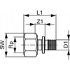 Tece Pereinamasis mufa 16mm x 1 / 2 "žalvaris (705002)