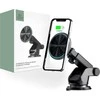 Magnetinis automobilinis laikiklis MagSafe su 15W indukcinis įkrovimas priekiniam stiklui / prietaisų skydeliui teleskopinė rankena Tech-Protect A2 juodos spalvos