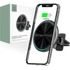 MagSafe Automobilinis laikiklis su 15W belaidžiu įkrovimu ventiliacijos grotelėms Tech-Protect A2 juodos spalvos