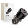 „Tech Protect CC03“ 2 prievadų PD100W automobilinis įkroviklis - juodas