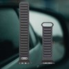 Audi Logo natūralios odos magnetinis žiedinis dirželis Apple Watch 44 / 45 / 46 / 49 mm - Juodas