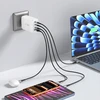 Tech-Protect NC240W-GAN 4-port laidinis įkroviklis PD 240W / QC3.0 baltos spalvos