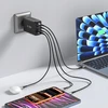 Tech-Protect NC240W-GAN 4-port laidinis įkroviklis PD 240W / QC3.0 juodos spalvos