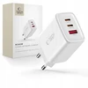 Tech-Protect NCA65W-GAN 3 prievadų tinklo įkroviklis PD 65W / QC3.0 Baltas