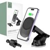 Magnetinis automobilinis laikiklis MagSafe su 15W indukciniu prietaisų skydelio / ventiliacijos grotelių įkrovimu Teleskopinė rankena Tech-Protect mm15W-V1 juodos spalvos