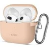 Apple AirPods 3 Tech-Protect silikoninis Caffe Latte dėklas ausinėms kreminės spalvos