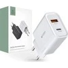 Įkroviklis 30W USB QC3.0 + USB-C PD Tech-Protect C30W baltos spalvos