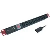 TECHLY Rack 19 colių maitinimo juosta, 8 vietos C13 su jungikliu ir apsauga nuo perkrovos