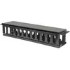 Techly 108316 Kabelių laikiklis 2U 19" stelažų spintelėms su dangteliu, juodas_