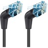 Techly Patchcord Cat6a U/FTP 1m 100% miedź sukamasis kątowy slim