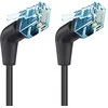 Techly tinklo kabelis Cat6a U/FTP 3m 100% varis pasukamas kampinis plonas