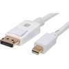 TECHLY Mini DisplayPort kištukas – DisplayPort kištukas 4K 60Hz 2m Baltas