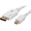 Baltas Mini DisplayPort - DisplayPort kabelis su jungtimis