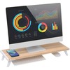 Laikiklis Techly Stojak na monitorius Riser, drewno naturalne