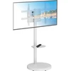 Laikiklis TECHLY grindų stovas su vežimėlio lentyna LCD/LED/plazminis televizorius 37 colių-86 colių Baltas