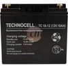 Technocell Nereikalaujantis priežiūros AGM akumuliatorius 18Ah 12V Technocell 18TC