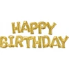 Auksiniai Happy Birthday folijos balionai