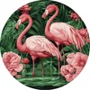 Teka Piešimas skaičiais apvalus rėmelis - Flamingos in...