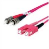 TELEGRTNER Dvipusis adapterio kabelis 50/125 OM4, 2x ST, 1x SC dvipusis kištukas, violetinis, 5 m