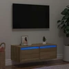TV staliukas Televizoriaus spintelė su LED apšvietimu, ąžuolo, 75x35,5x25 cm