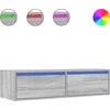 TV staliukas Televizoriaus spintelė su LED, pilka ąžuolo, 100X35,5x25 cm