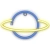 Neoninė LED lemputė SATURN geltona mėlyna Šikšnosparnis + USB FLNE11 Forever Light